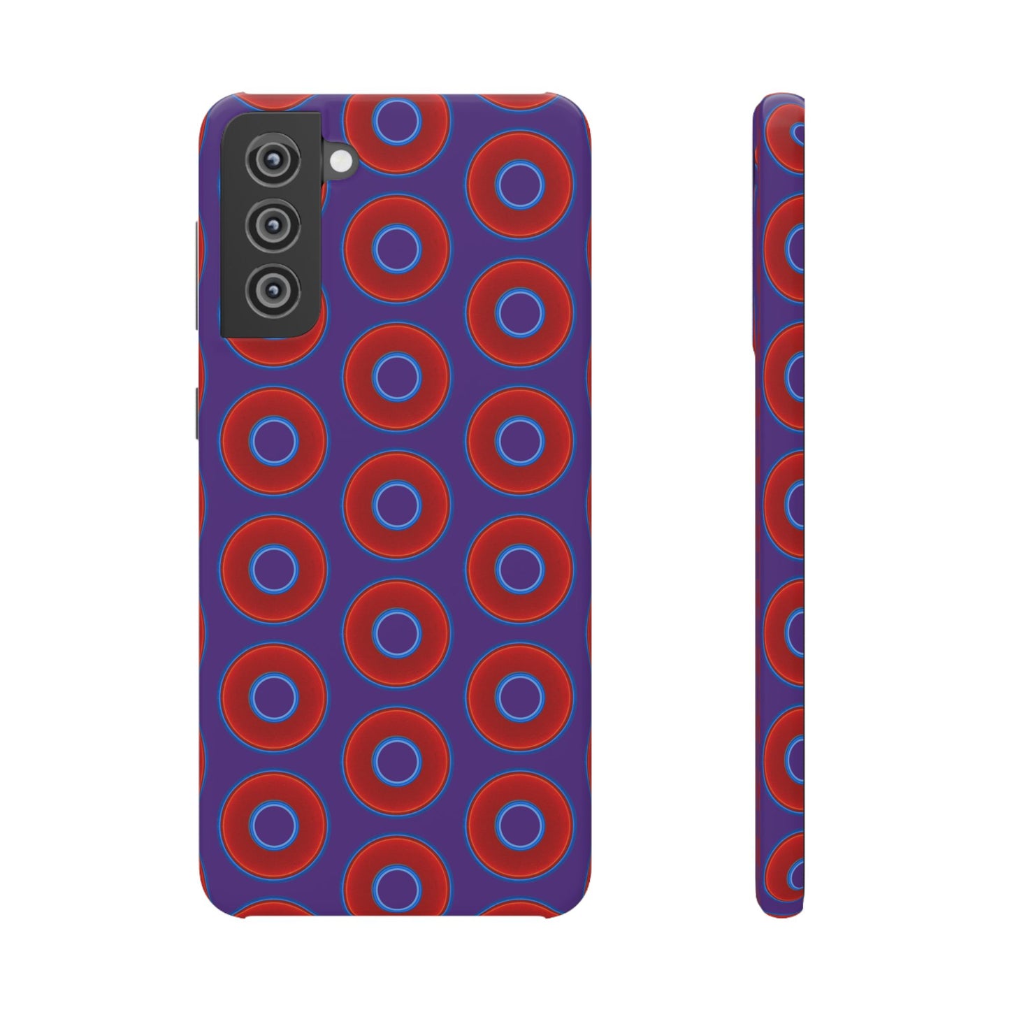 Lumpy Donut Snap Case - red vivid donut print w/dark purple background