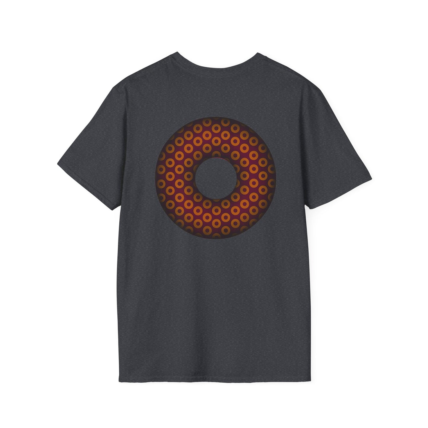 Plain Donuts/Unisex Soft-Style - "Plain Paradoxical Grided Donuts" - orange/burgundy donuts