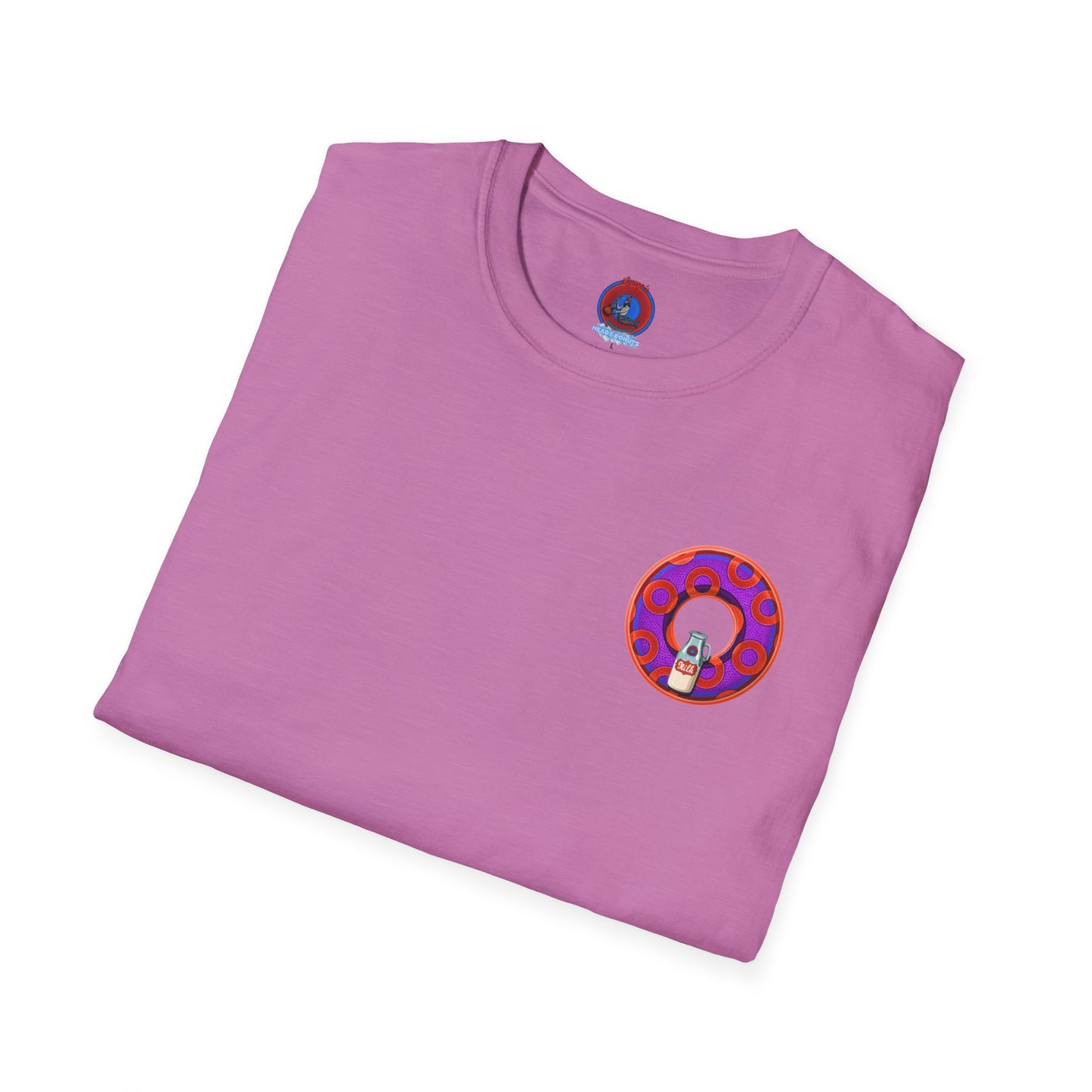 Classic Donut Tee - Unisex Soft-Style - "Wooked Cream - YEMSG Donut " -purple/red rustic paradox donut - variant 6