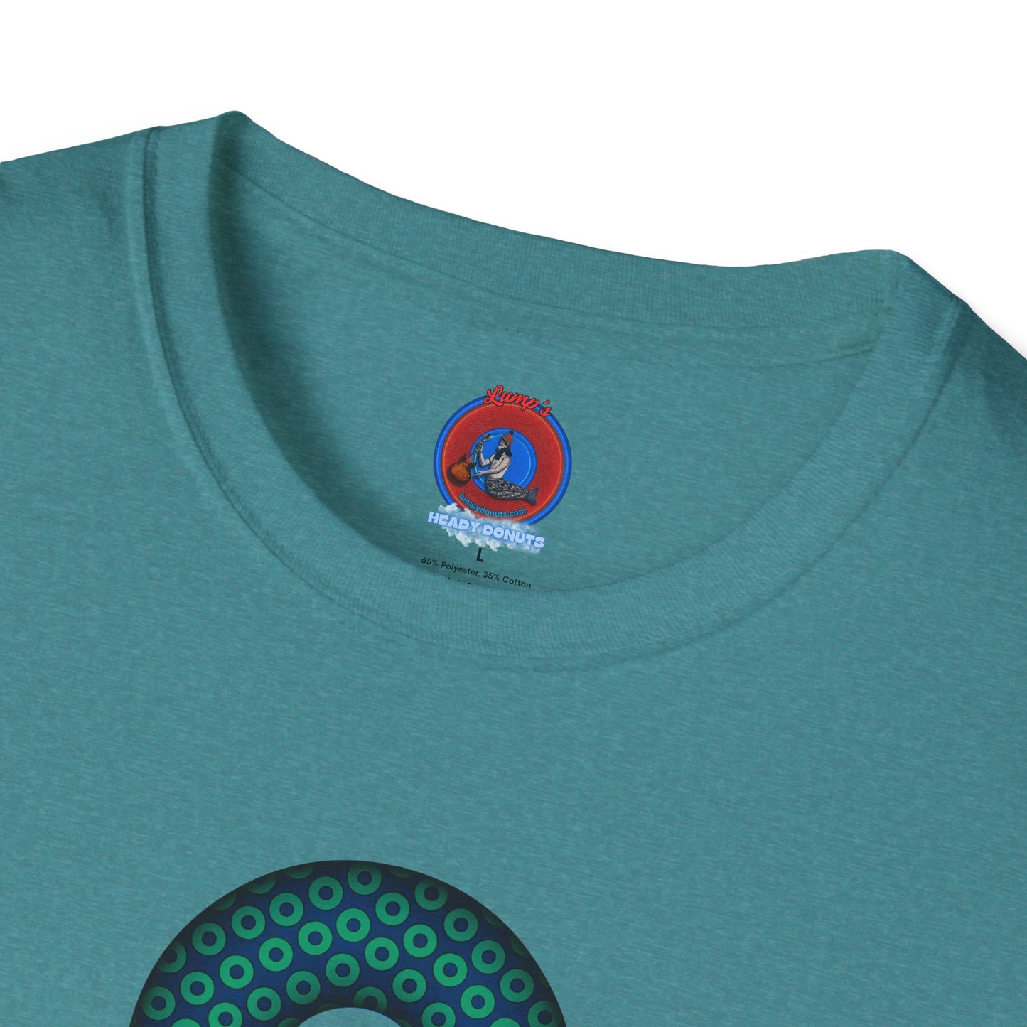 Plain Donuts/Unisex Soft-Style - "Plain Paradoxical Grided Donuts" - dark blue/teal donuts