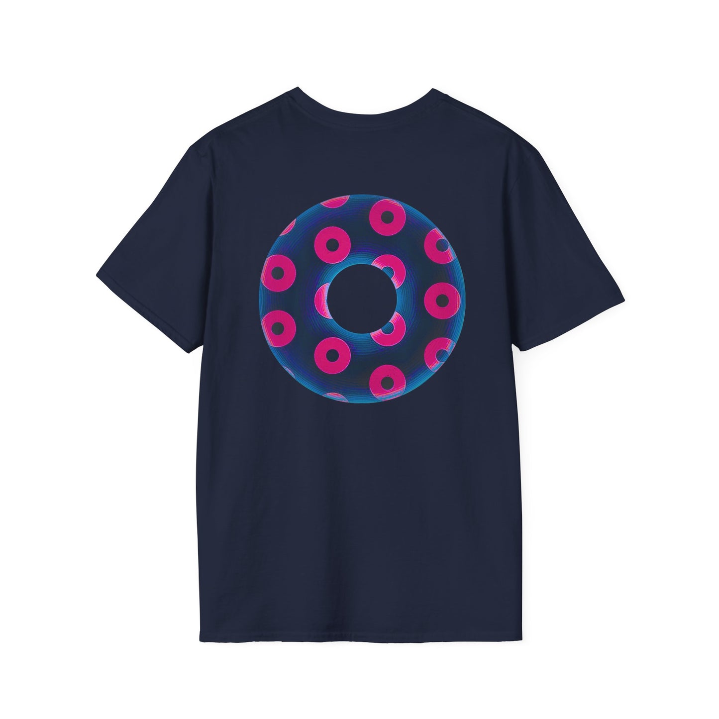 Plain Donuts/Unisex Soft-Style - "Plain Blimpy Paradoxical Donuts" - dark blue/hot pink donuts