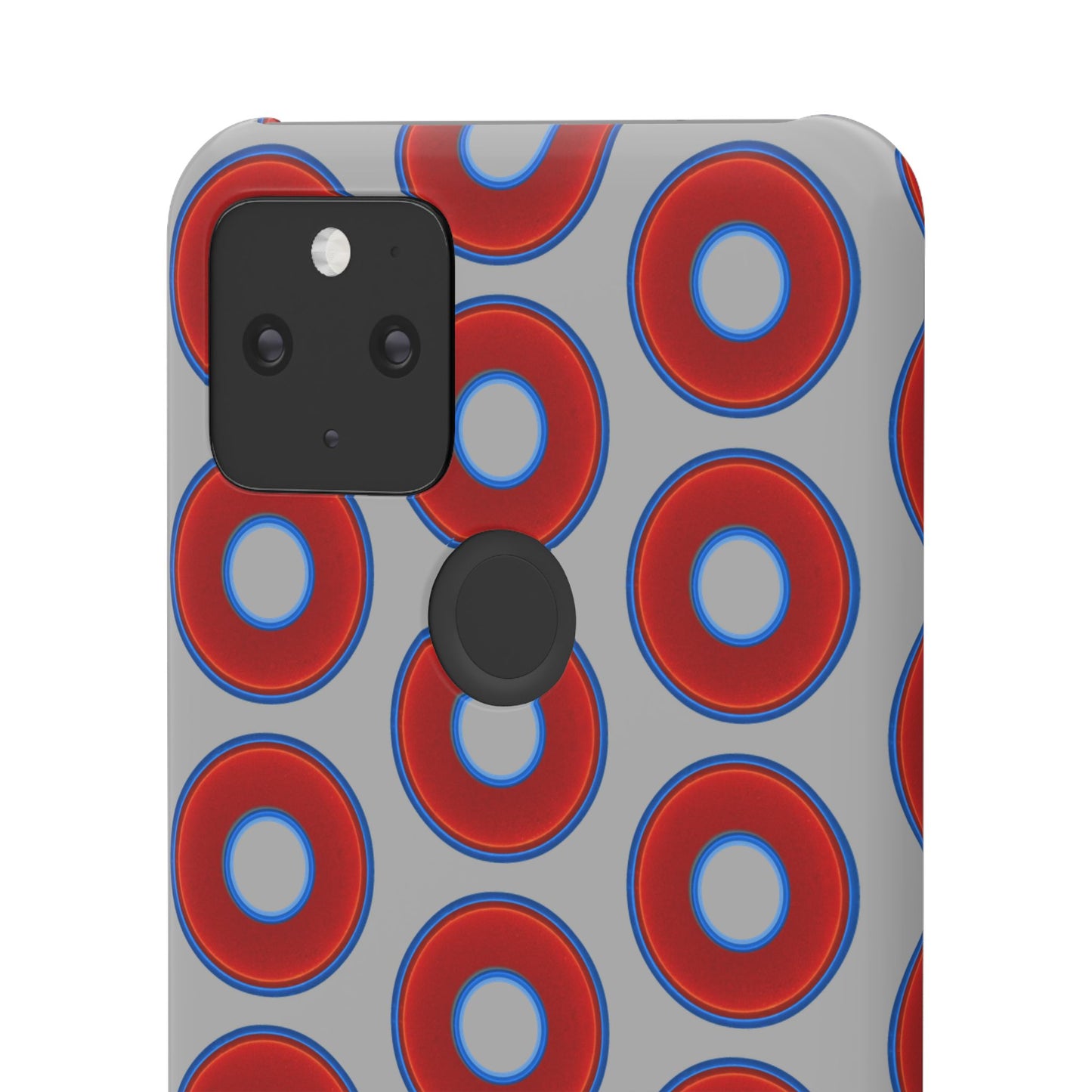 Lumpy Donut Snap Case - red vivid donut print w/light gray background