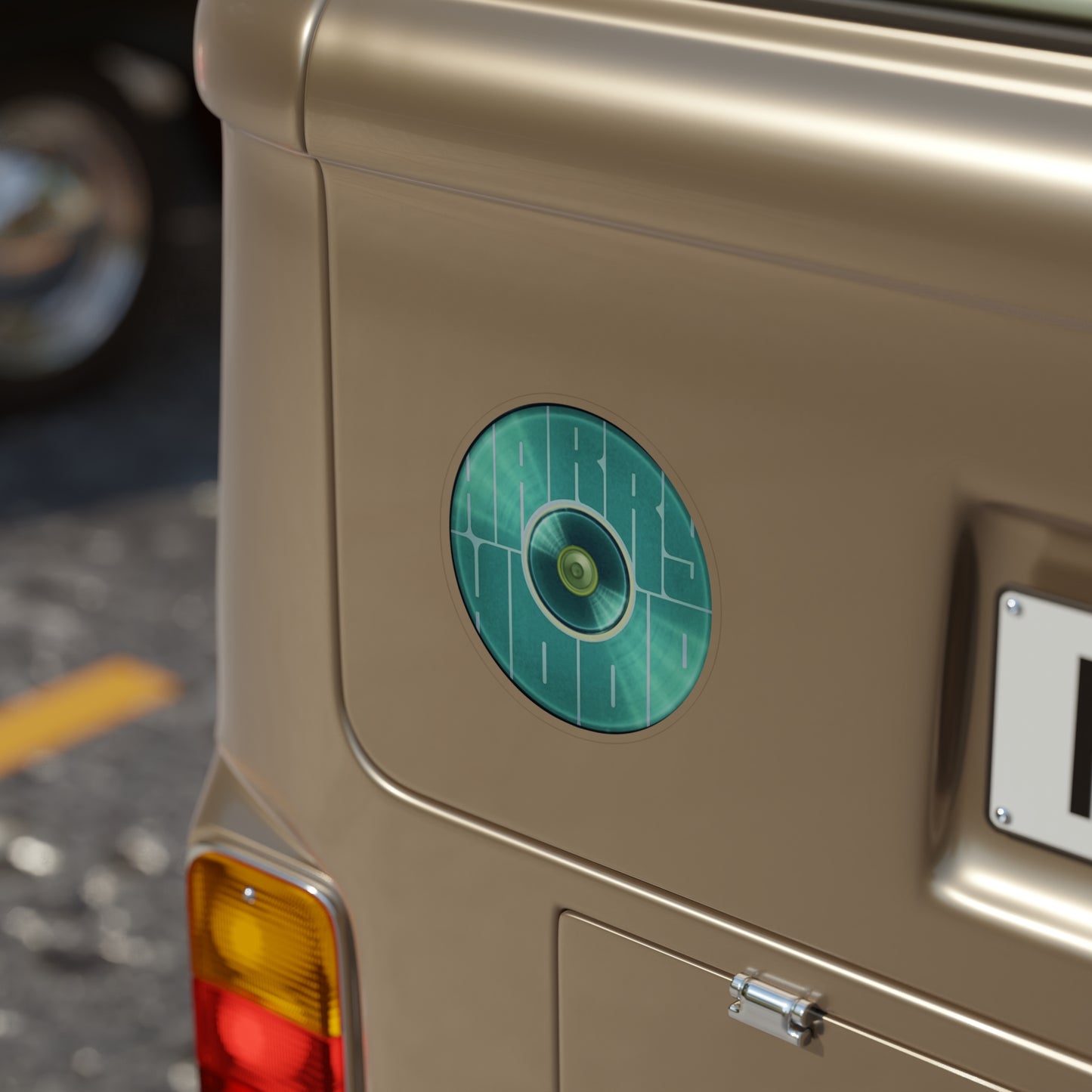 Donut Bumper/Outdoor Sticker - "Harry Hoodlum Donut" - series 1.0 - variant 4 - green donut - [Die-Cut] 6"x 6"