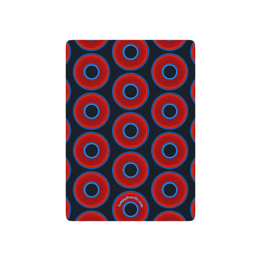 Lumpy Donut Playing Decks - 52-cards - red vivid donuts w/blue charcoal background