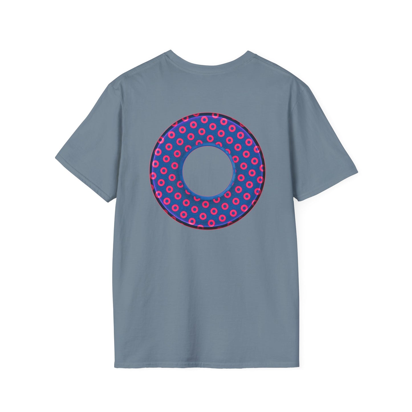 Plain Donuts/Unisex Soft-Style - "Plain Electric Paradoxical Donuts" - hot pink/navy blue donuts