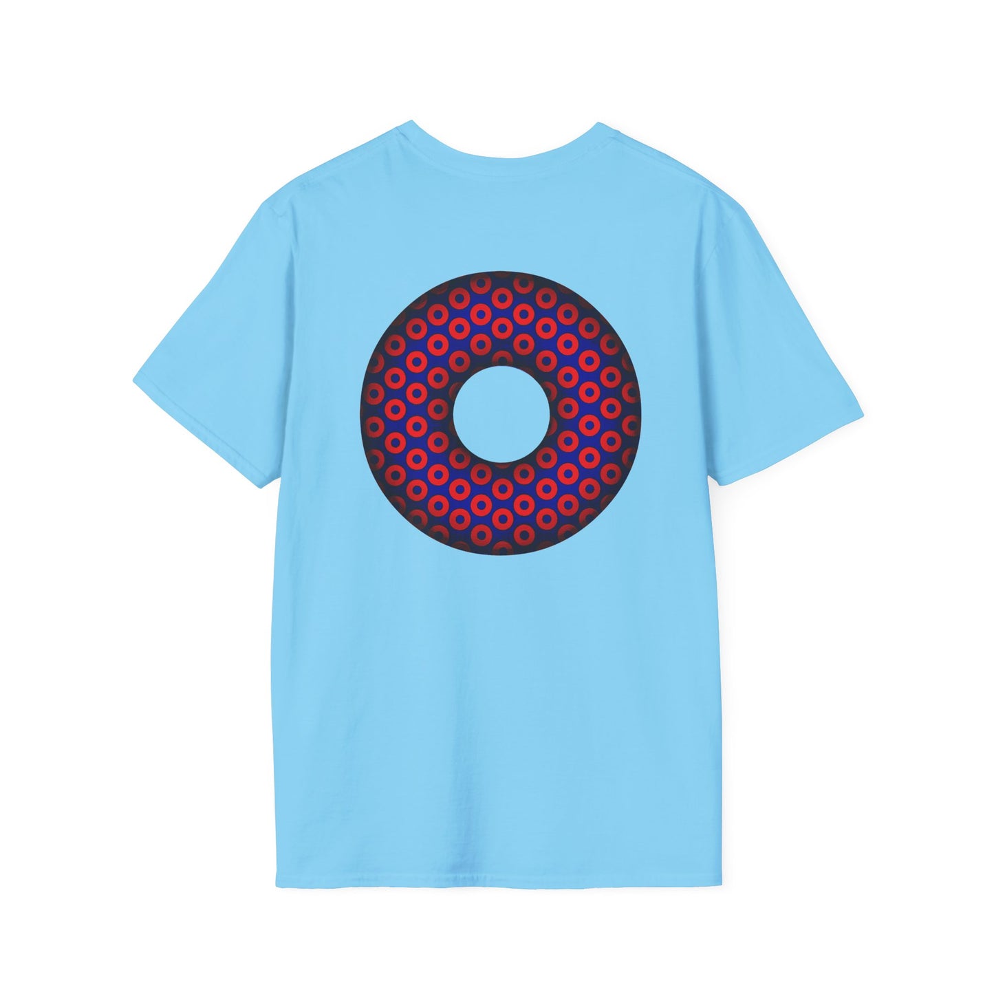 Plain Donuts/Unisex Soft-Style - "Plain Paradoxical Grided Donuts" - red/blue donuts