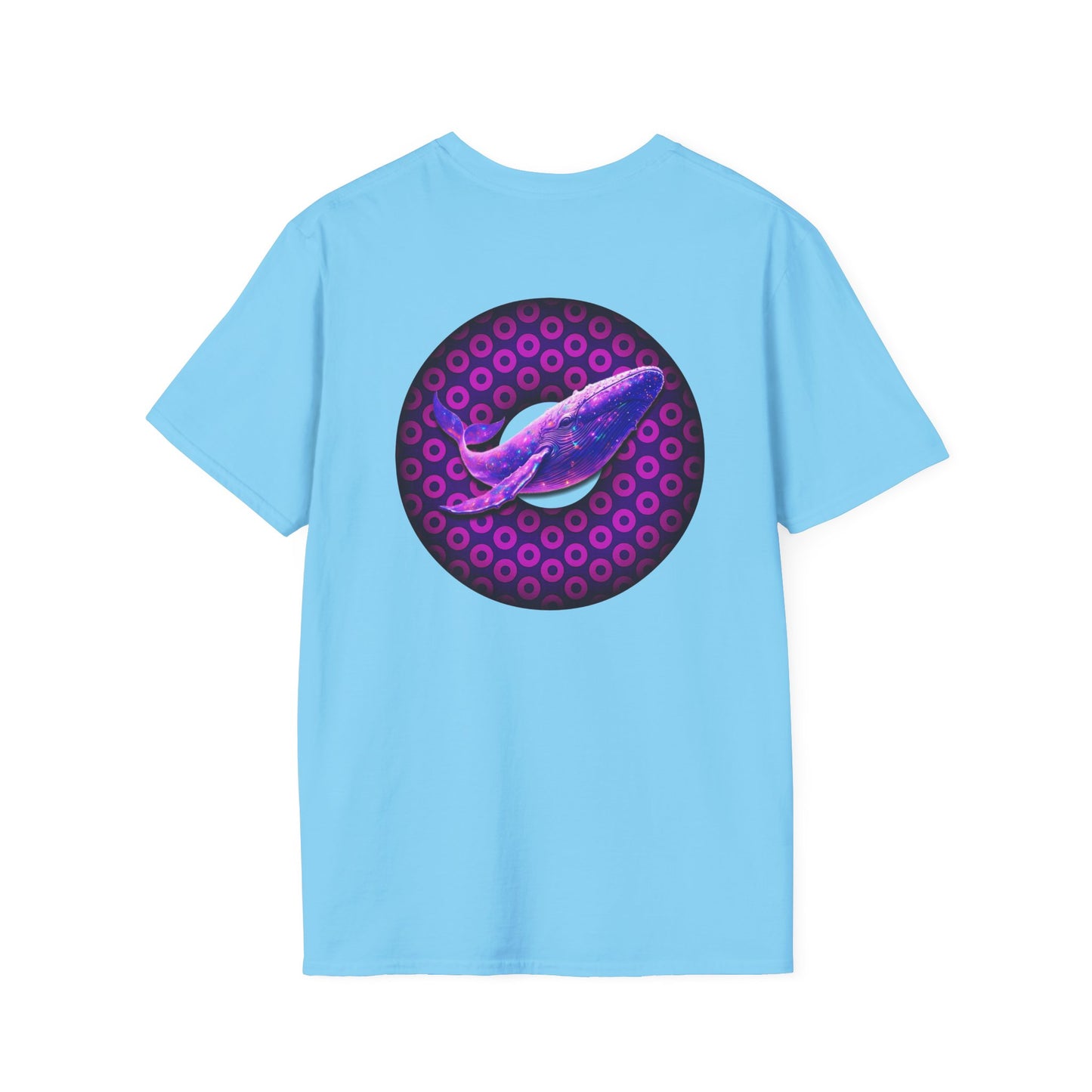 Classic Donut Tee - Unisex Soft-Style - "A Purple Humpback Whale of a Good Time" - variant 1 - purple paradoxical donut