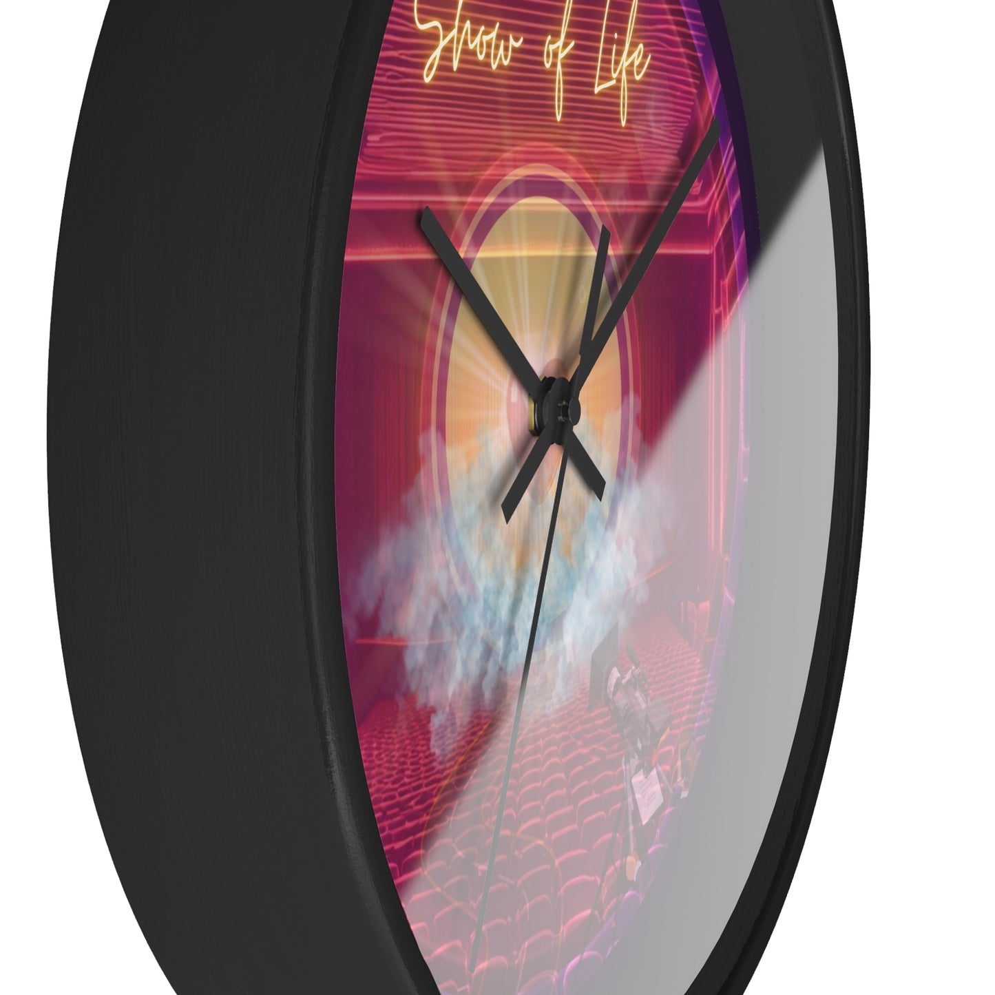 Lumpy Wall Clock - "The Donut of Life Clock" - variant 1 - vivid purple/magenta donut w/midnight purple background