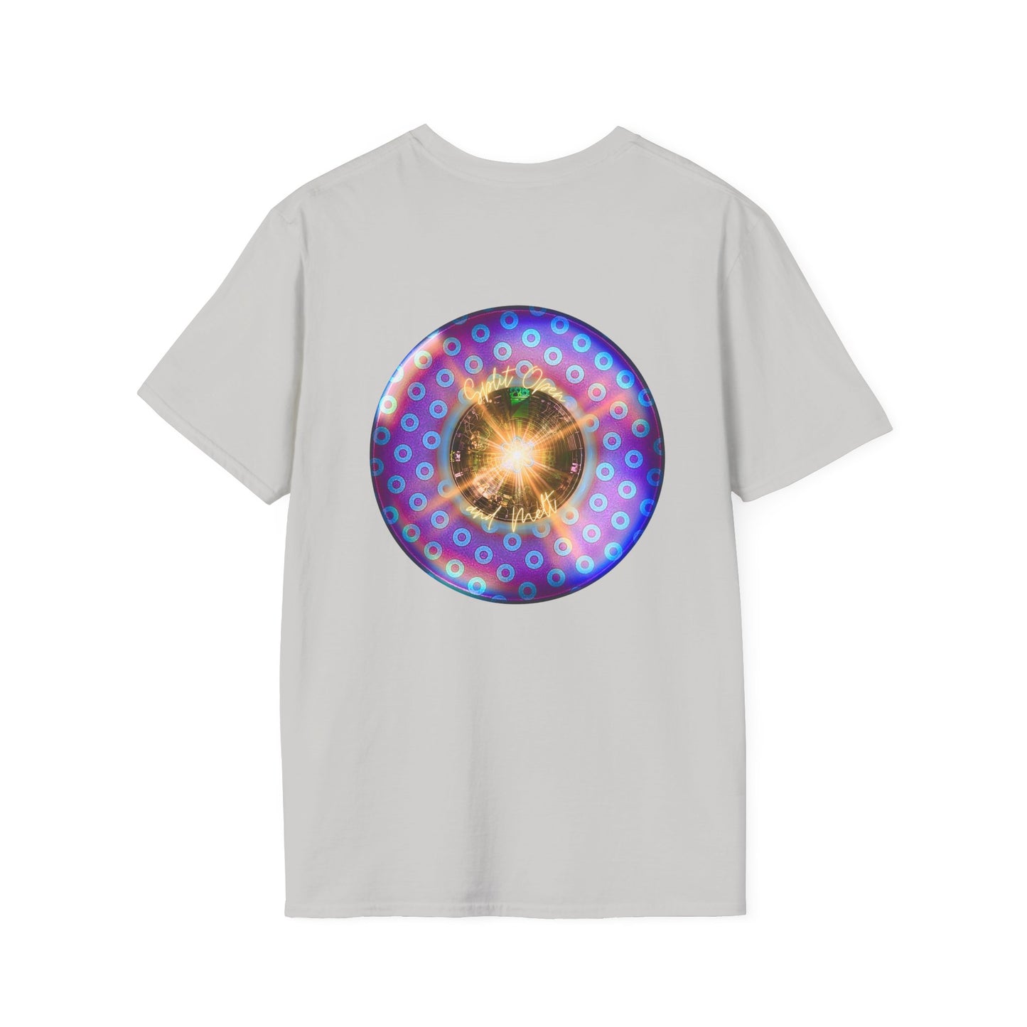 Classic Donut Tee - Unisex Soft-Style - "Donut Melts" - purple/blue paradoxical donut