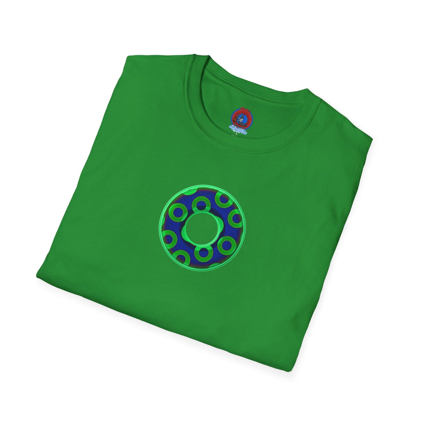 Plain Donuts/Unisex Soft-Style - "Plain Rustic Paradoxical Donuts" - light green/dark blue donuts