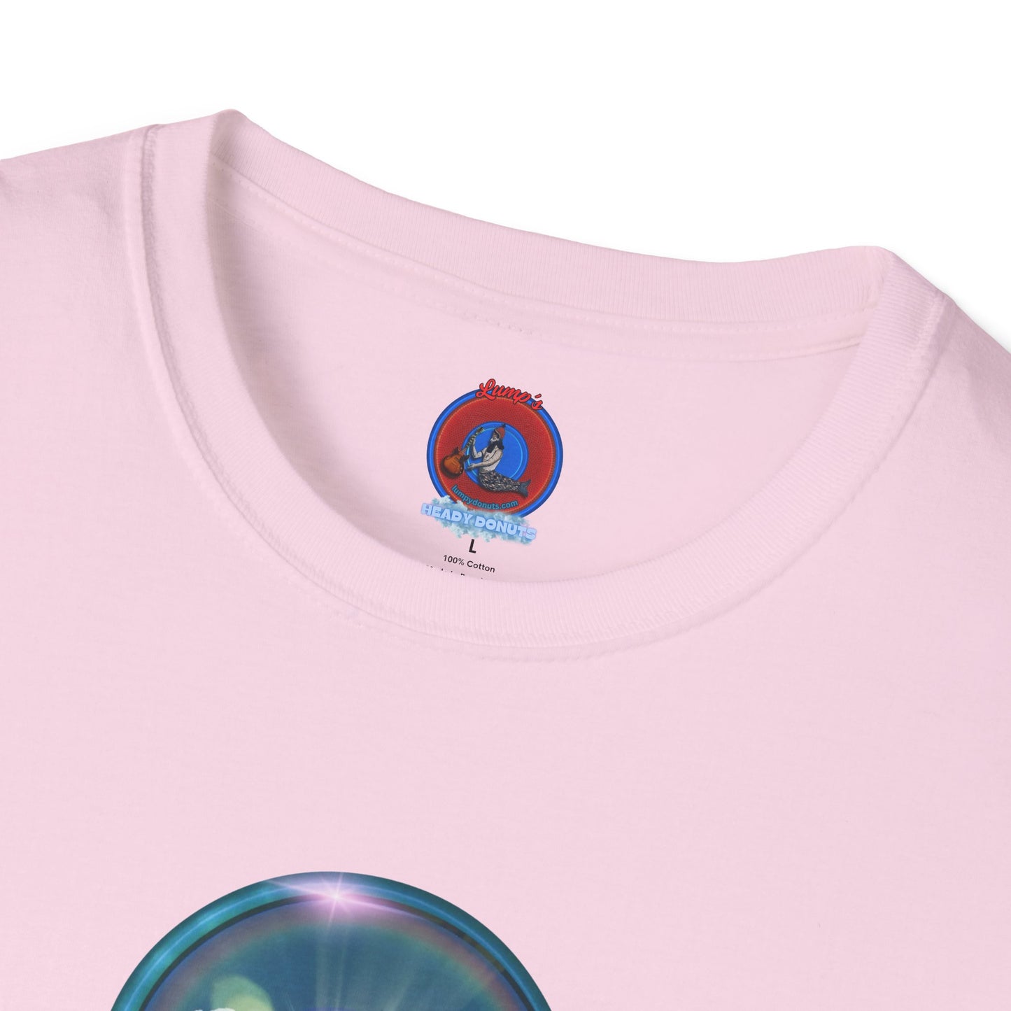 Classic Donut Tee - Unisex Soft-Style - "The Original Divided Donut' - light blue sky donut