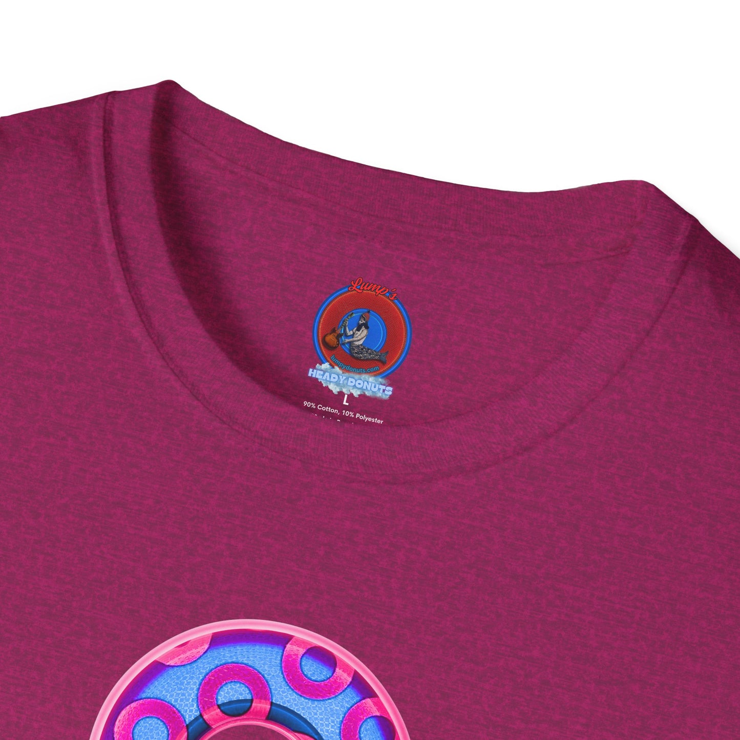 Plain Donuts/Unisex Soft-Style - "Plain Rustic Paradoxical Donuts" - light blue/magenta donuts