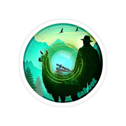 Donut Bumper/Outdoor Sticker - "The Taboo(t) Donut" - series 1.0 - teal picture donut - [Die-Cut] 6"x 6"