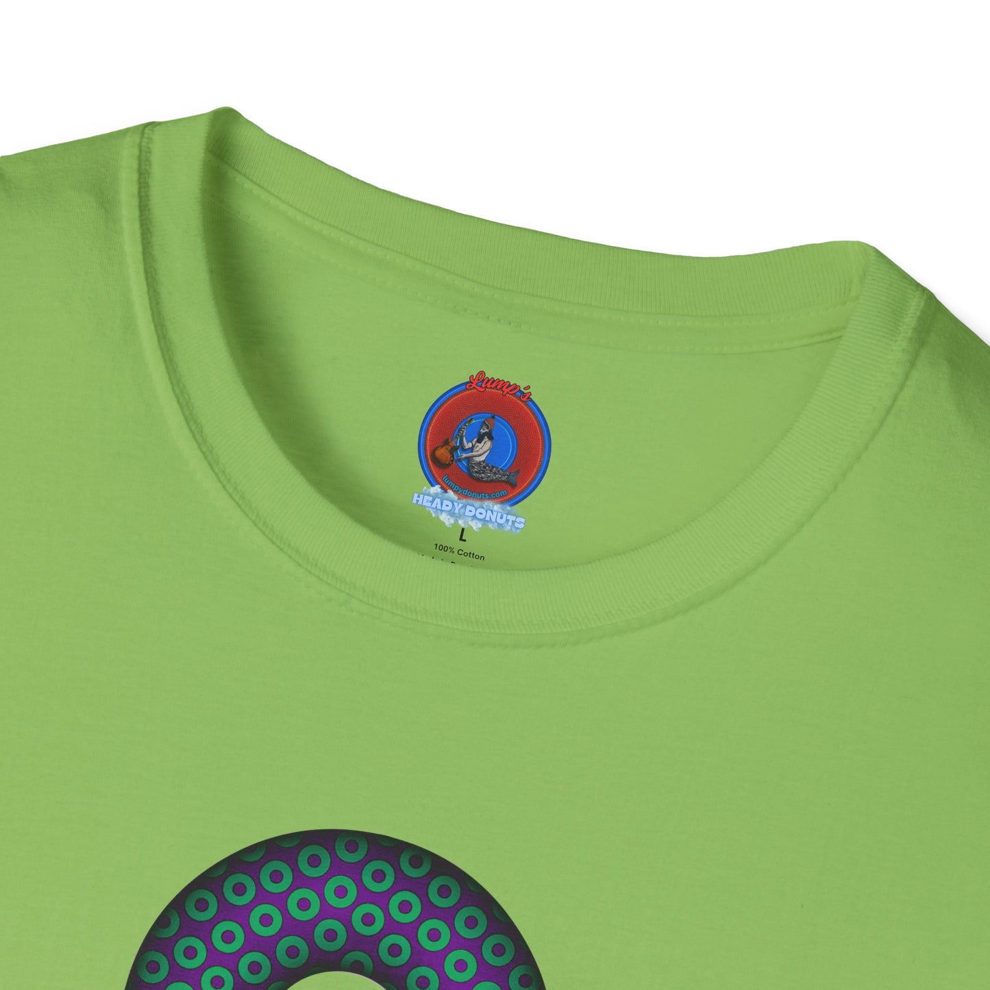 Plain Donuts/Unisex Soft-Style - "Plain Paradoxical Grided Donuts" - green/purple donuts