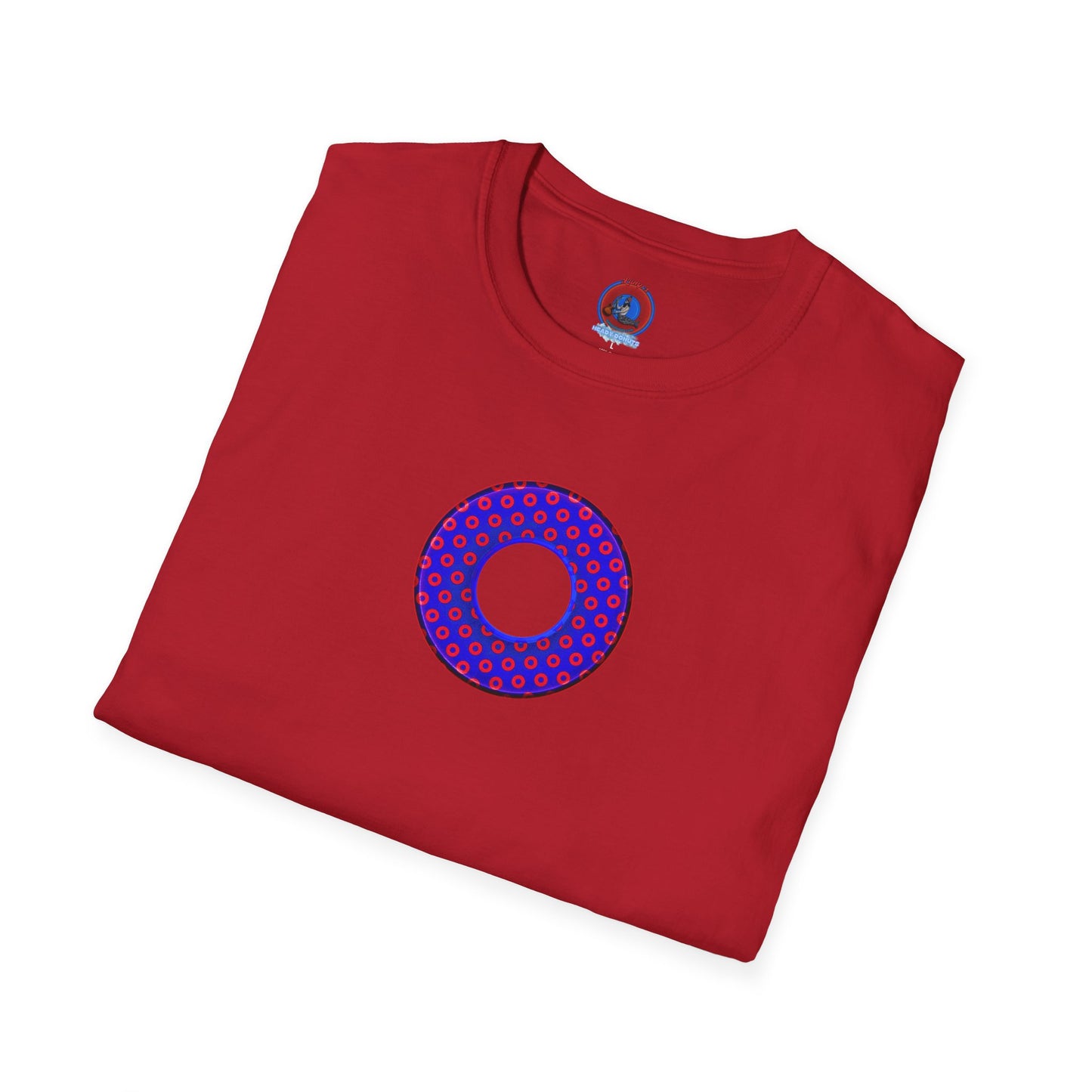 Plain Donuts/Unisex Soft-Style - "Plain Electric Paradoxical Donuts" - dark royal blue/red donuts