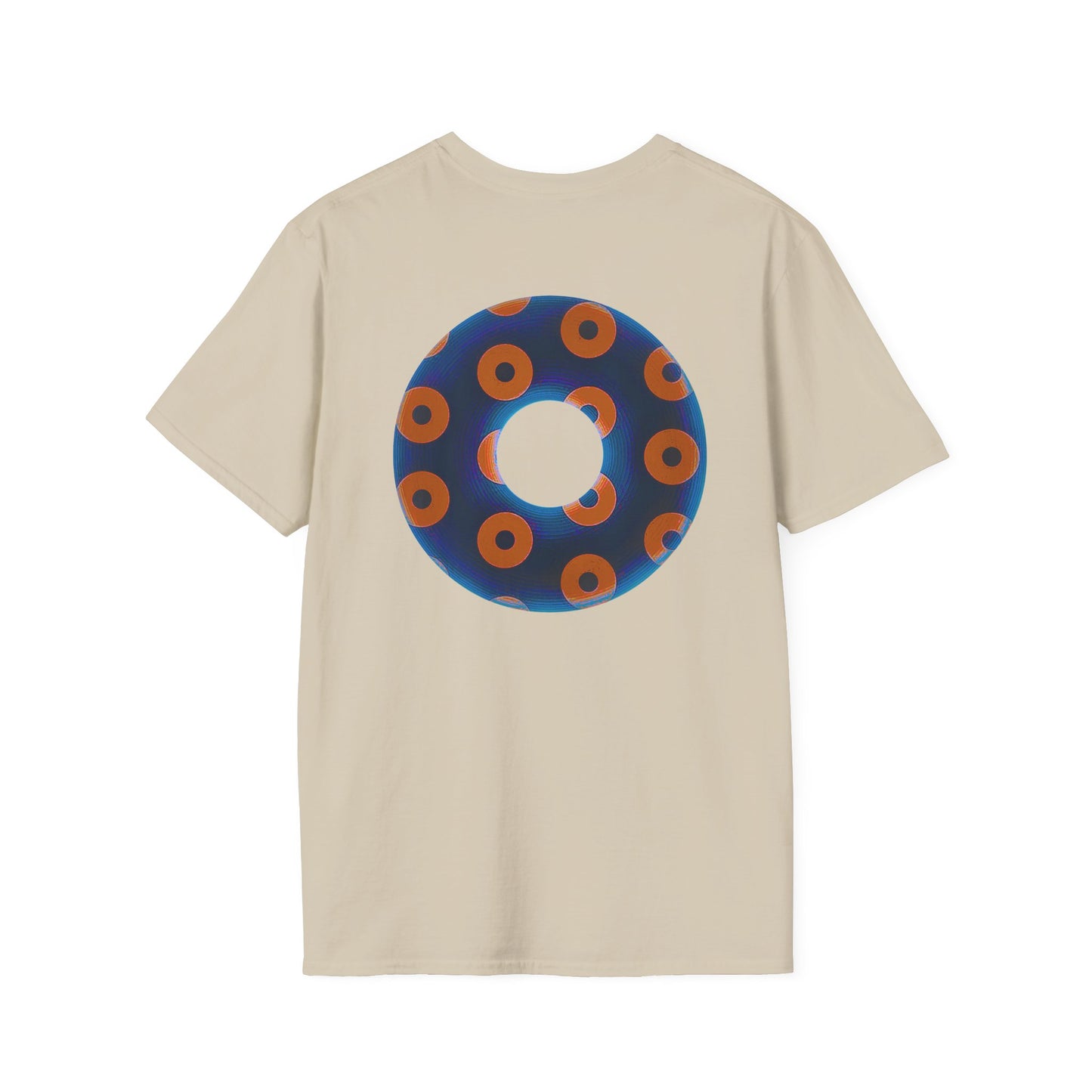 Plain Donuts/Unisex Soft-Style - "Plain Blimpy Paradoxical Donuts" - dark royal blue/orange donuts