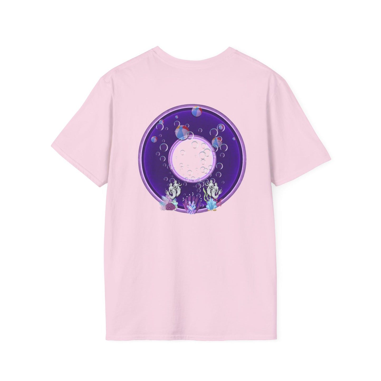 Classic Donut Tee - Unisex Soft-Style - "Sure That Sirens Made This Donut For Me" - vivid dark purple/light purple donut