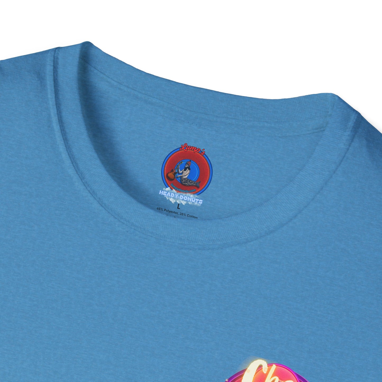 Classic Donut Tee - Unisex Soft-Style - "Cher-ing is Caring" - series 1.0  - variant 1 - magenta donuts [*charitable donut]