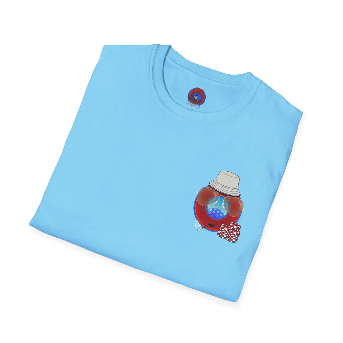 Classic Donut Tee - Unisex Soft-Style - "Gonzo Donut - Fear and Loathing in Gamehendge" - vivid red donut