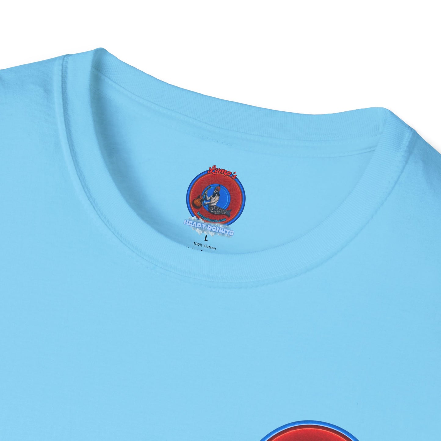 Classic Donut Tee - Unisex Soft-Style - "Rage Side Donut" - vivid red donut - variant 1