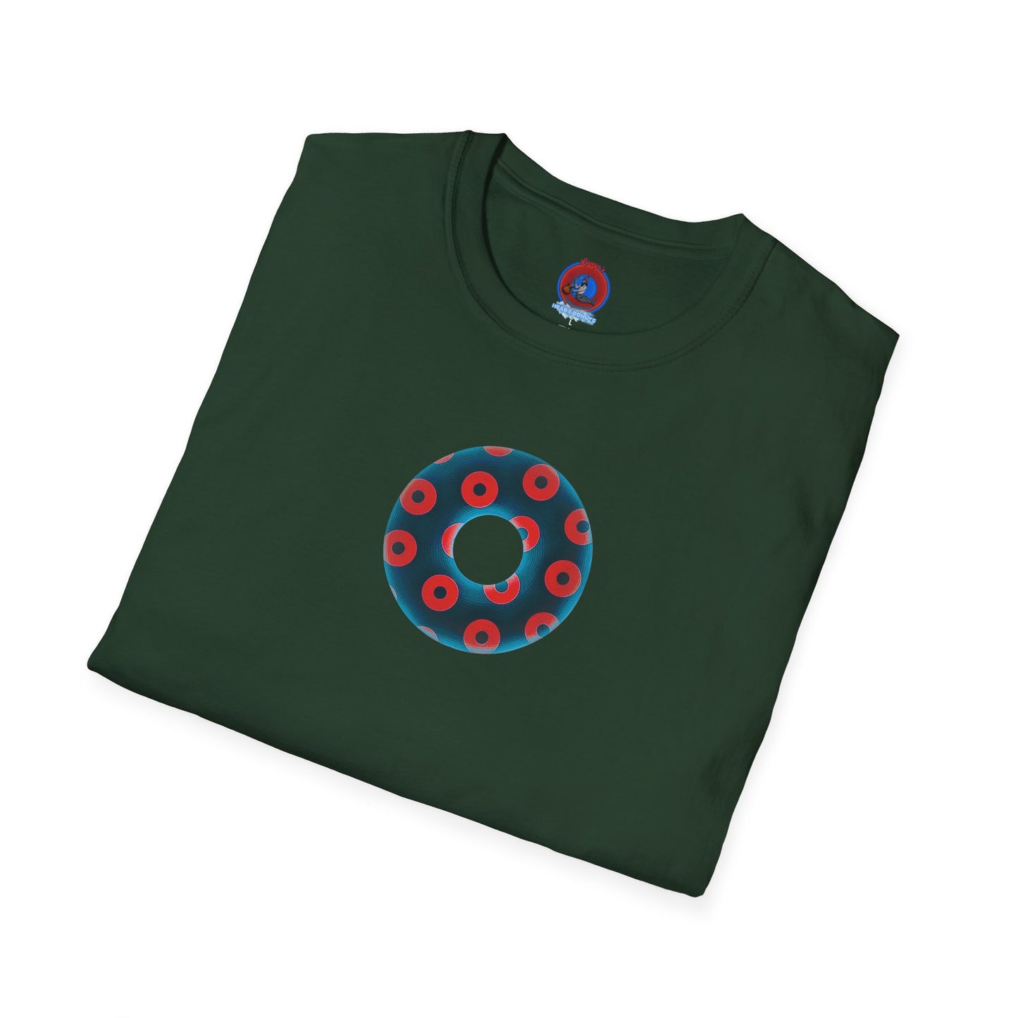 Plain Donuts/Unisex Soft-Style - "Plain Blimpy Paradoxical Donuts" - steel blue/red donuts