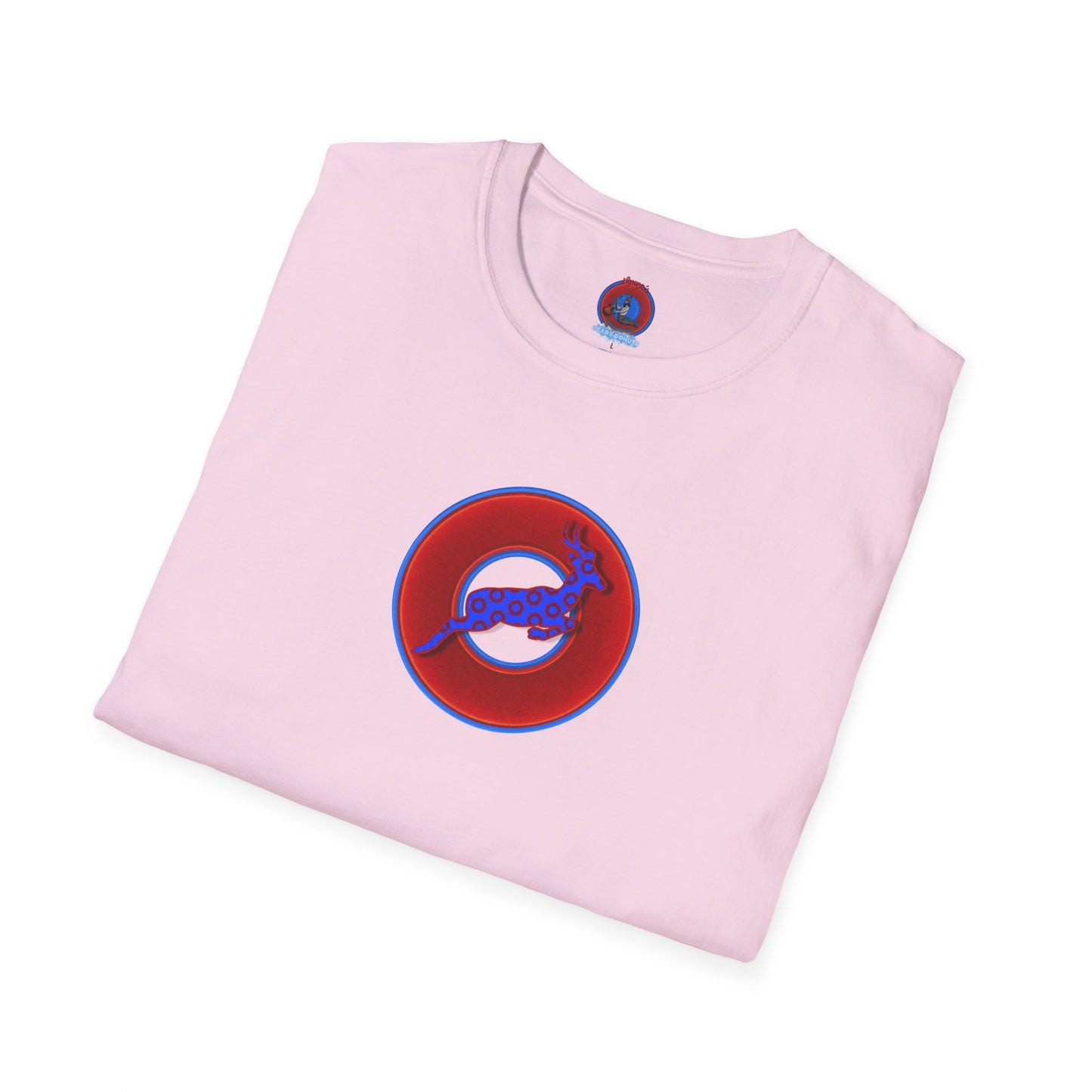 Classic Donut Tee - Unisex Soft-Style - "Out of Control Donut" - vivid red donut - variant 1