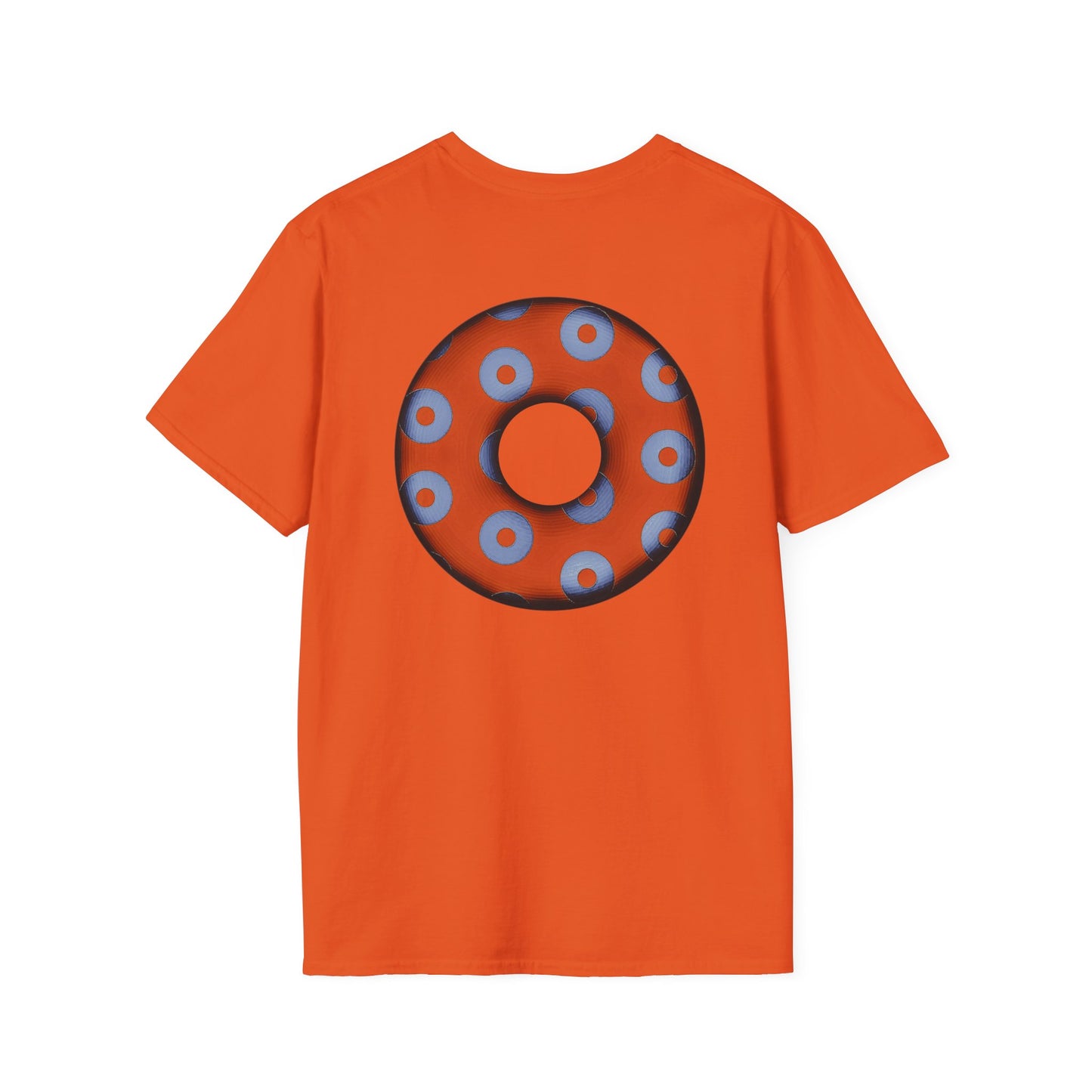 Plain Donuts/Unisex Soft-Style - "Plain Blimpy Paradoxical Donuts" - light blue/orange donuts