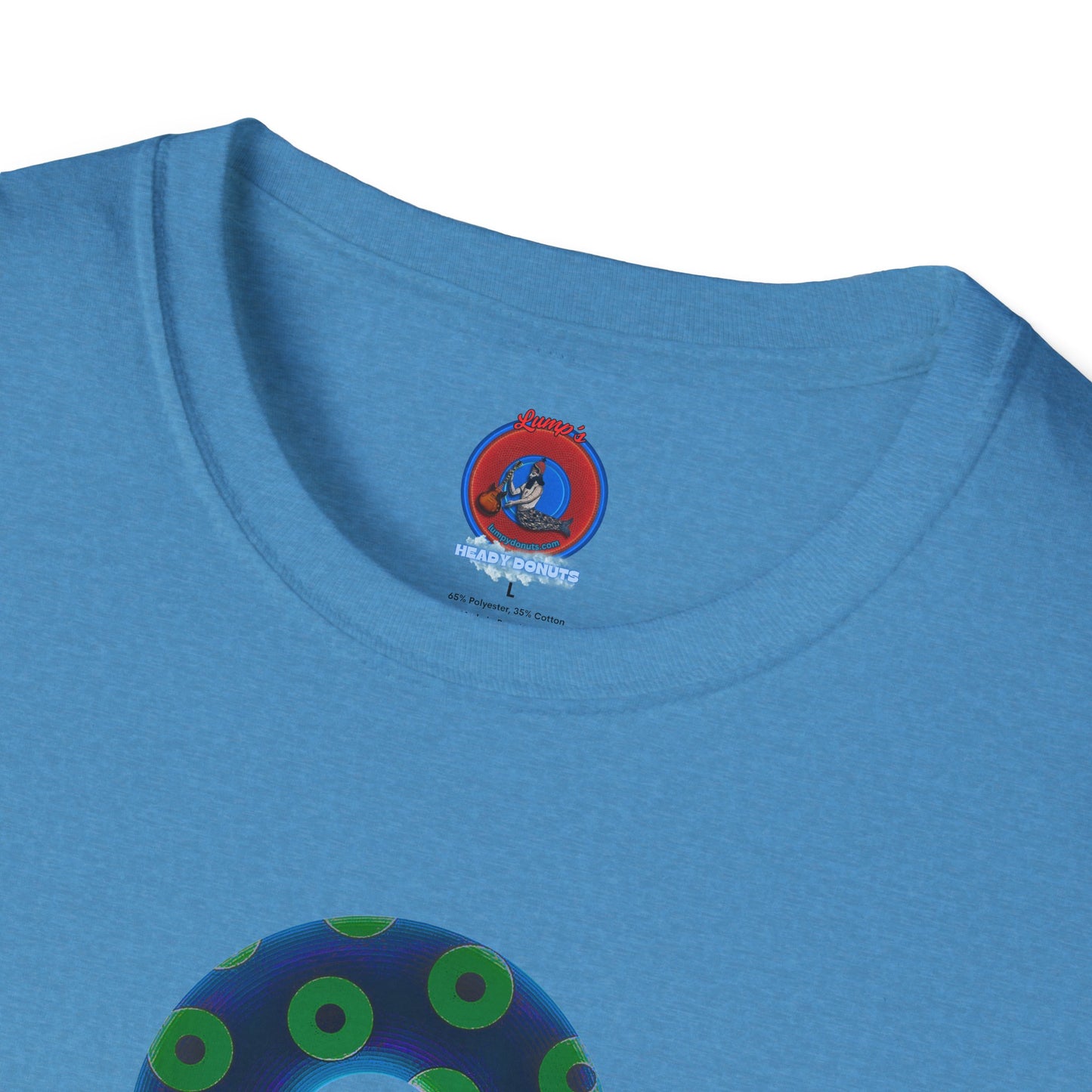 Plain Donuts/Unisex Soft-Style - "Plain Blimpy Paradoxical Donuts" - dark blue/lime green donuts