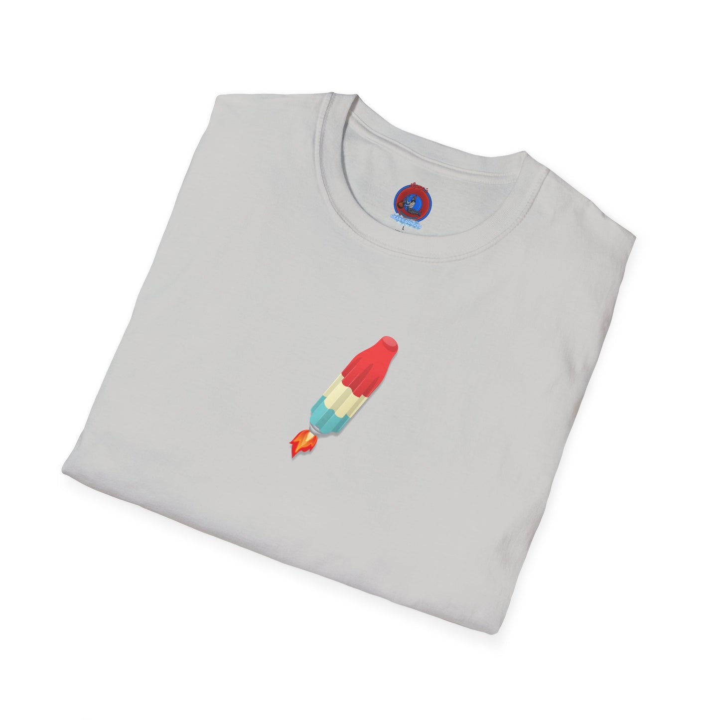 Classic Donut Tee - Unisex Soft-Style - "Blow this Popsicle Stand" - red/blue/cream - bomb pop