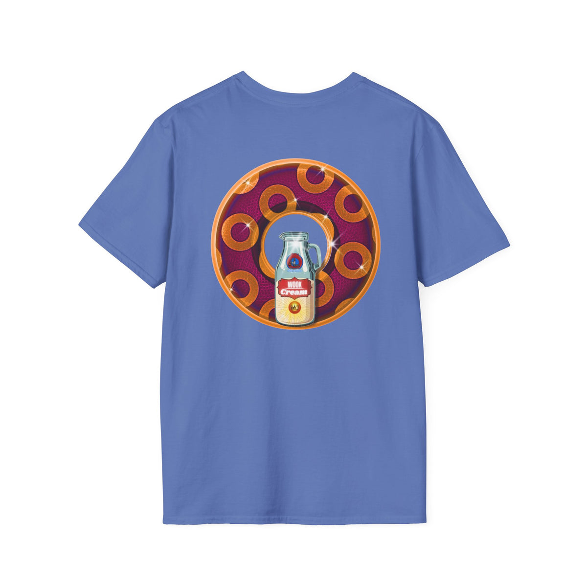 Classic Donut Tee - Unisex Soft-Style - "Princely Wooked Cream - YEMSG Donut " - burgundy/orange rustic paradox donut - variant 1