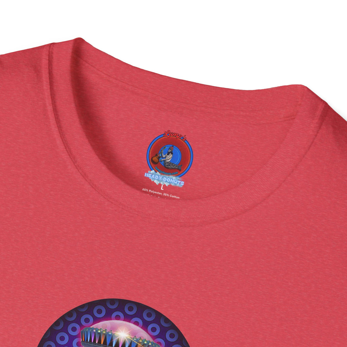 Classic Donut Tee - Unisex Soft-Style - "Donuts now Served on the Mothership" - series 1.0  - variant 5  - purple/violet paradoxical donut