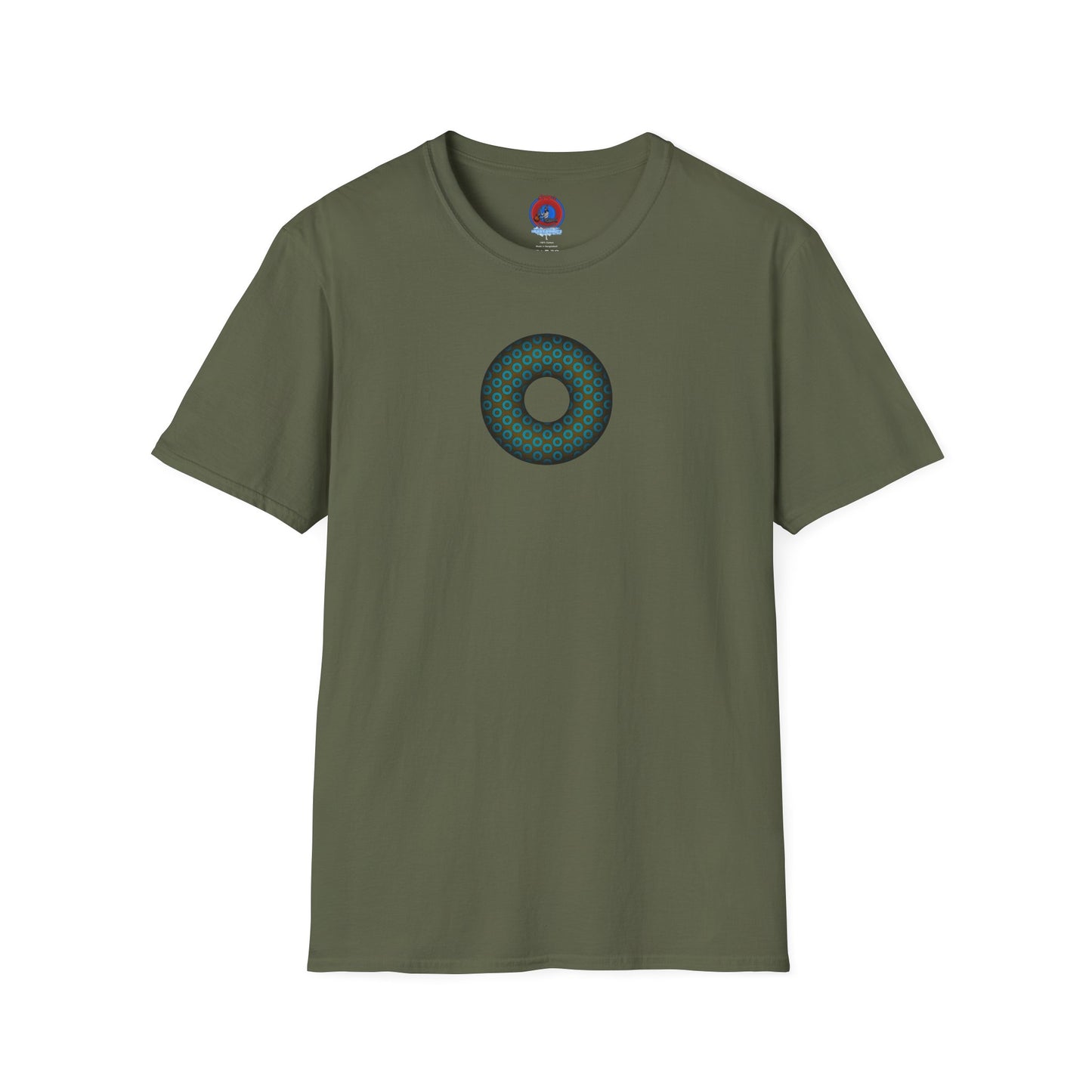 Plain Donuts/Unisex Soft-Style - "Plain Paradoxical Grided Donuts" - teal/brown donuts