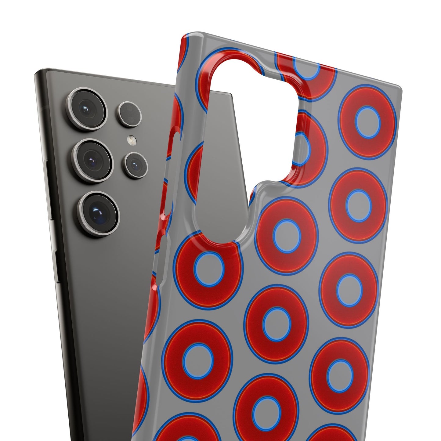 Donut Snap Case - red vivid donut print w/gray background