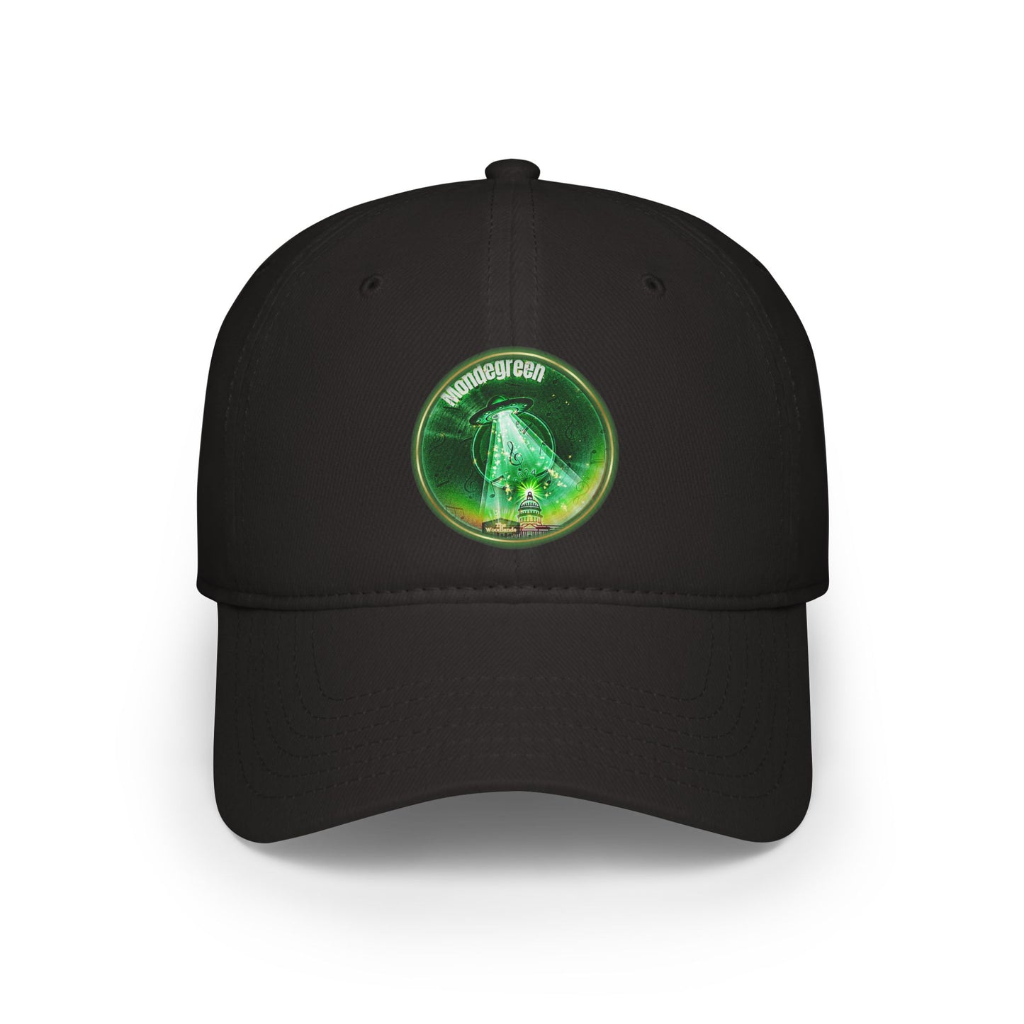 Lumpy Donut Baseball Cap - "Close Encounters of the Delaware Kind" - variant 2 - vivid green record donut w/