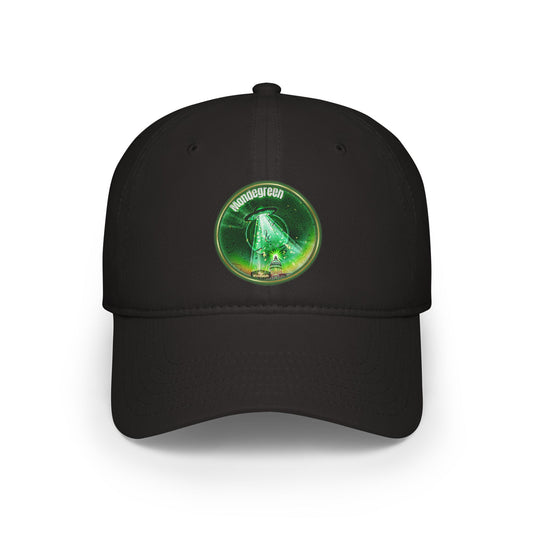 Lumpy Donut Baseball Cap - "Close Encounters of the Delaware Kind" - variant 2 - vivid green record donut w/