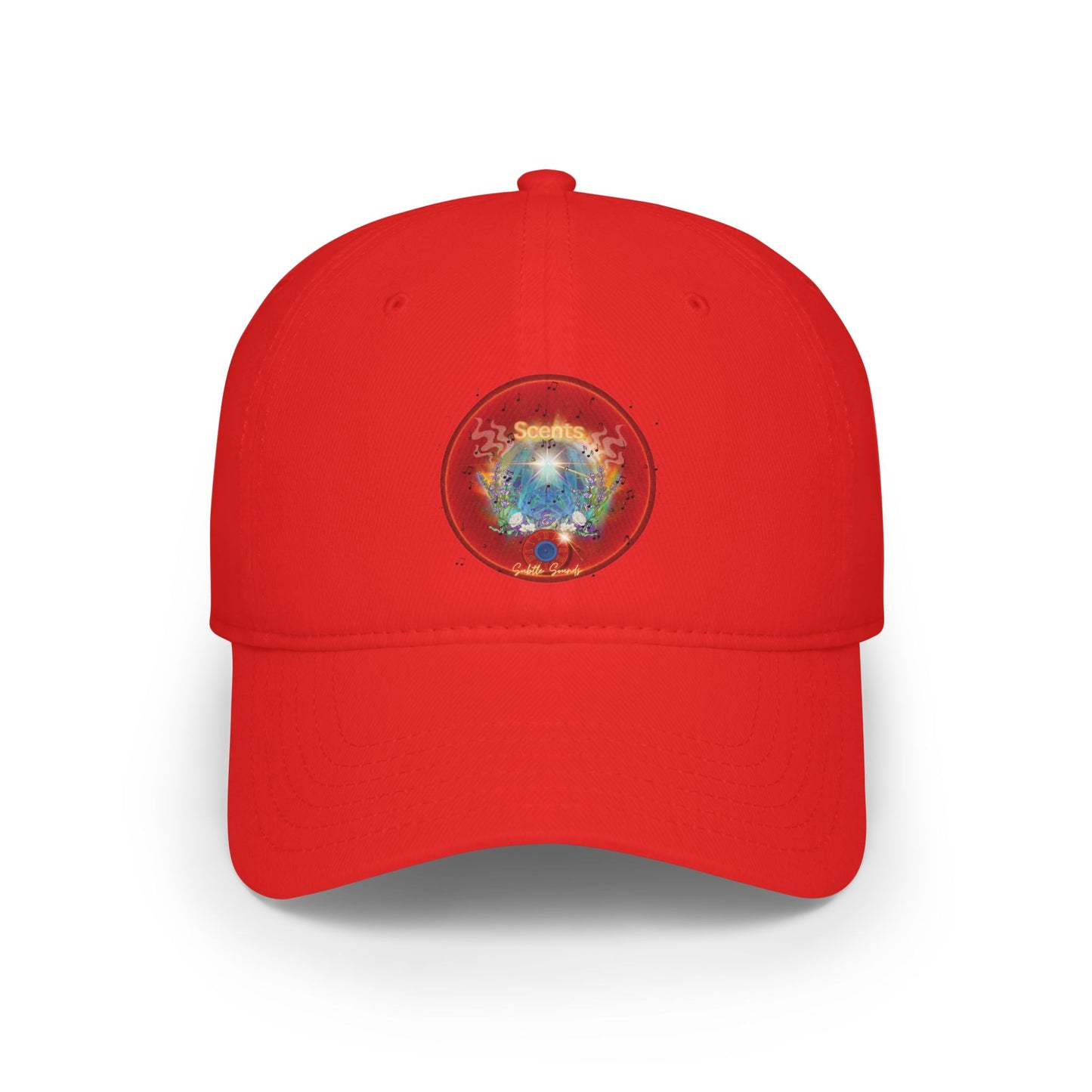 Lumpy Donut Baseball Cap - "The Scented & Subtly Delicious Donut Cap" - vivid red donut w/