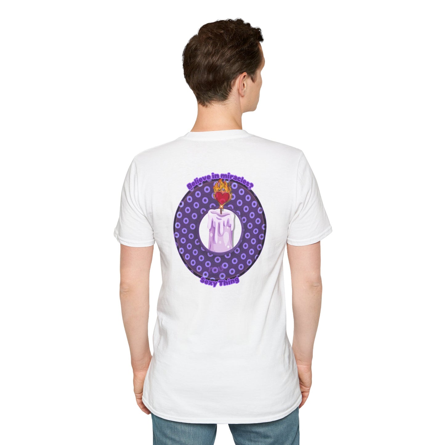 Classic Donut Tee - Unisex Soft-Style - "Donuts for Sexy Things" - electric purple/light purple paradox donut