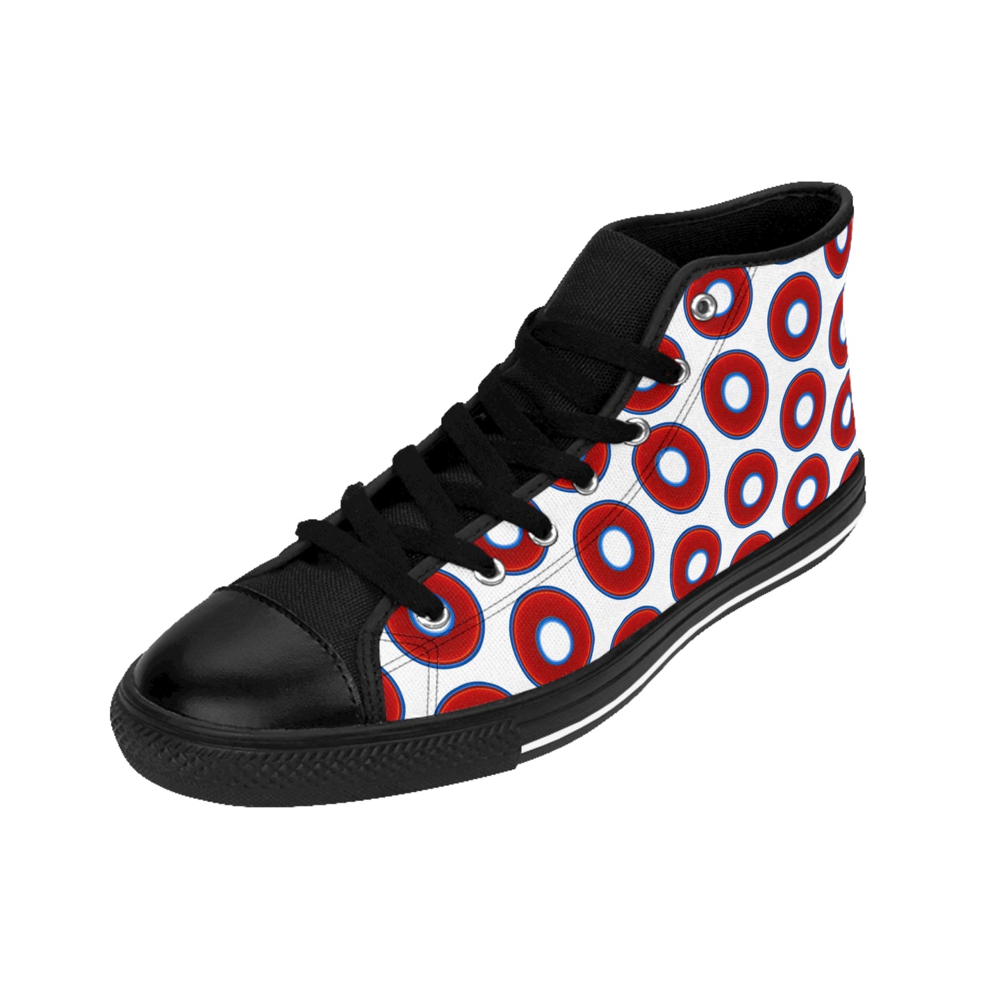Men's Cushiony Convectors - High Tops - red vivid donuts w/white background