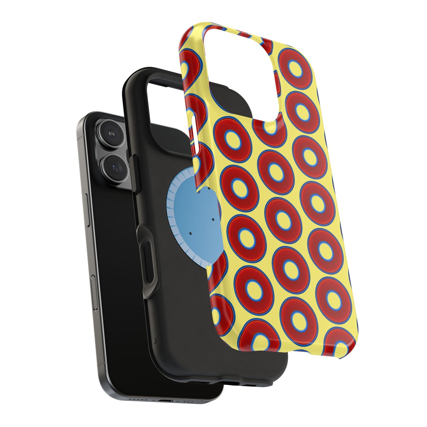 Magnetic Tough Donut Case - red vivid donut print w/yellow background