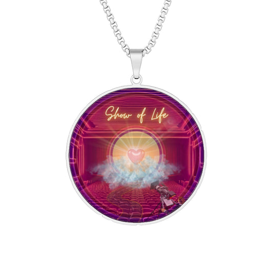 Lump's Heady Donut Necklace - 1" x 1" Stainless Steel Pendant - "Limited Time Donut" - vivid cartoon donut - variant 1