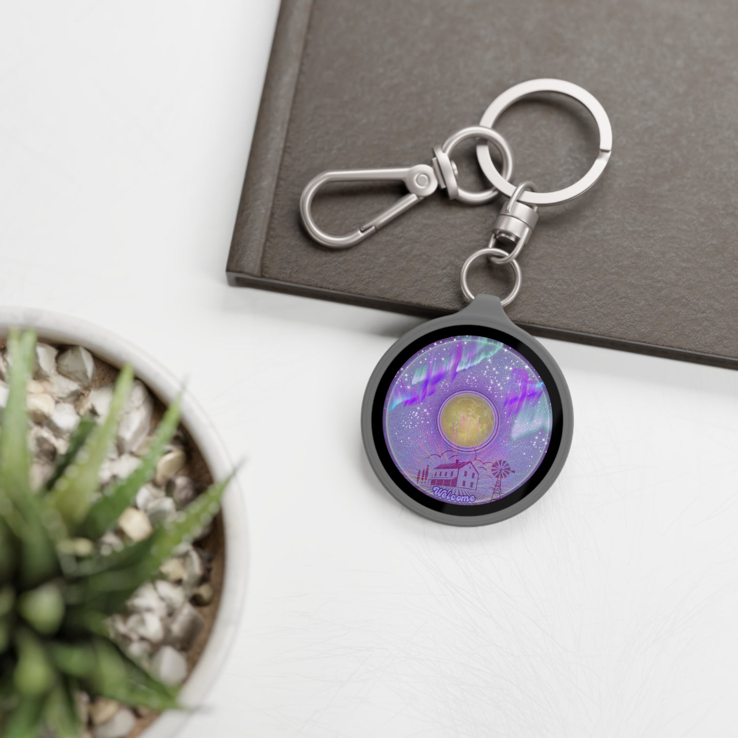 Lumpy Donut Keychain - "Cluster Keys" - series 1.0 - purple donut