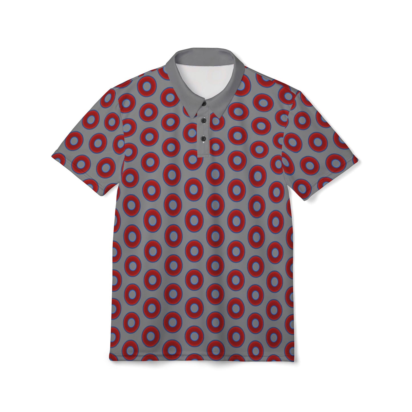 AOP Donut Polo - vivid donut print w/gray background [unisex]