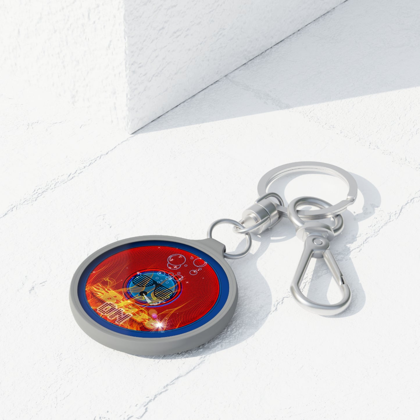 Lumpy Donut Keychain - "Blazed Donuts " - series 1.0 - red phatty donut