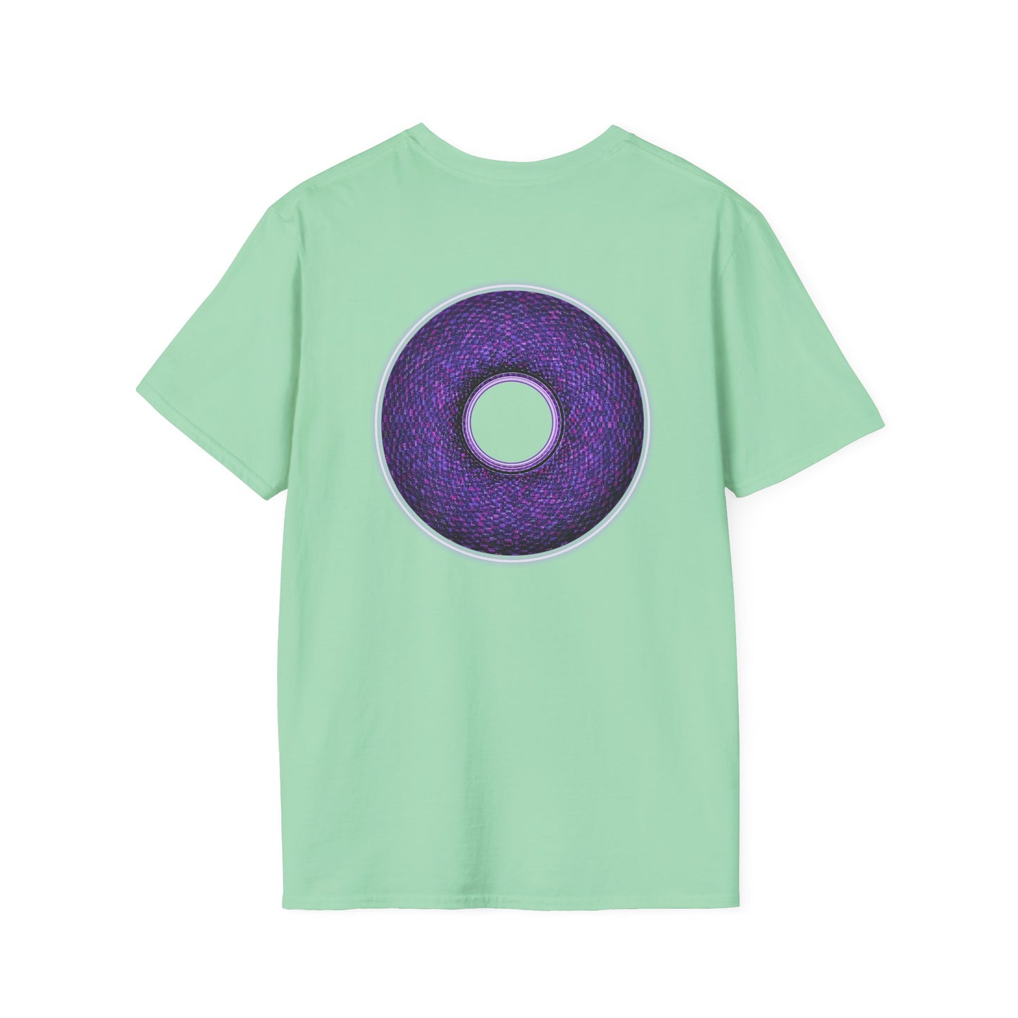 Classic Donut Tee - Unisex Soft-Style - "Plain Pixilated Donut' - purple/light purple pixilated afterglow donut