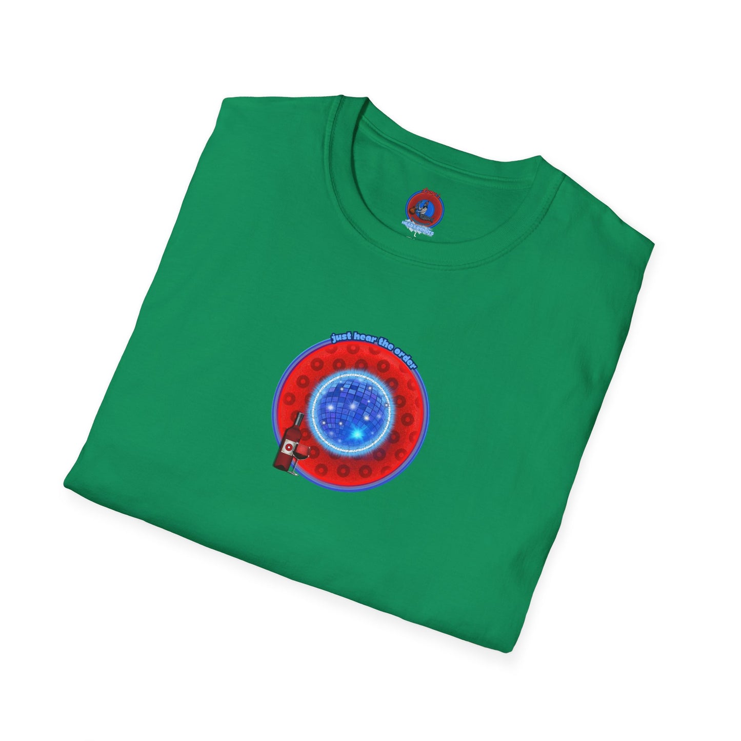 Classic Donut Tee - Unisex Soft-Style - "The Skipper's Donut" - red/blue paradoxical widemouthed donut - variant 1