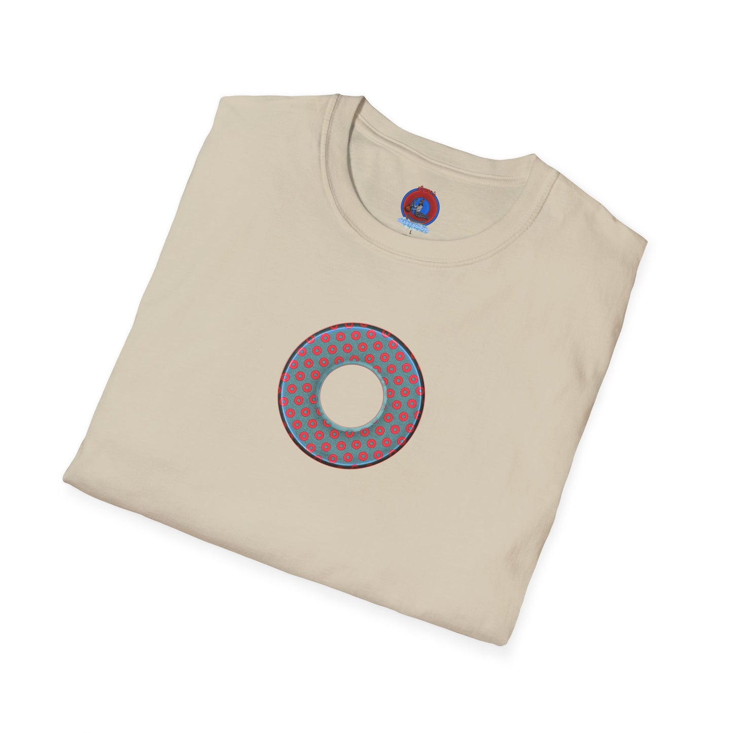 Plain Donuts/Unisex Soft-Style - "Plain Electric Paradoxical Donuts" - steel blue/red donuts
