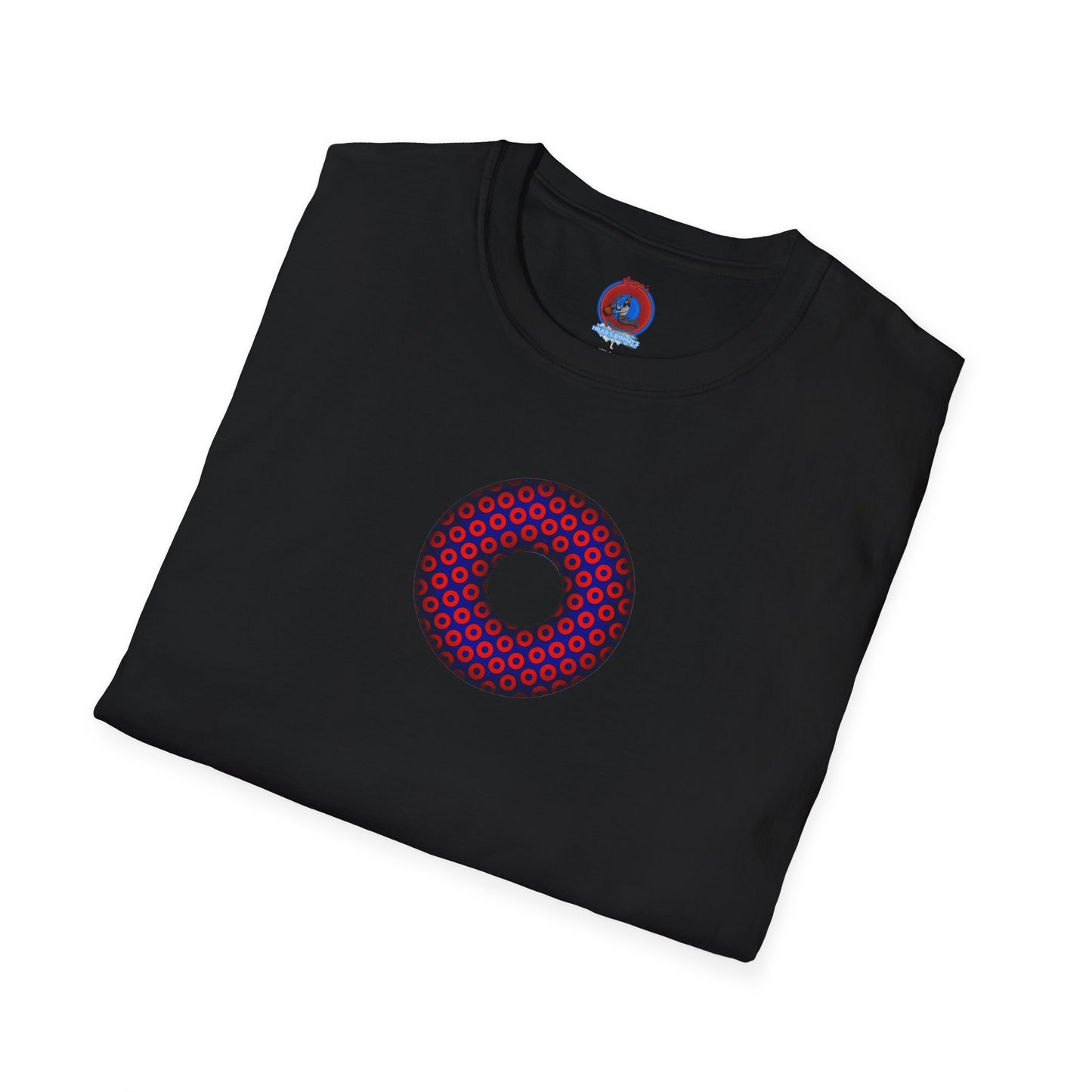 Plain Donuts/Unisex Soft-Style - "Plain Paradoxical Grided Donuts" - red/blue donuts
