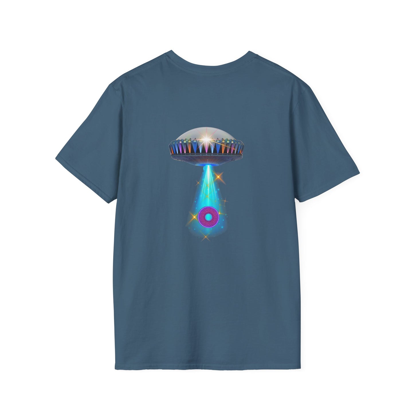 Classic Donut Tee - Unisex Soft-Style - "Donuts now Served on the Mothership" - series 1.0  - variant 6  - tractor-beamed donut