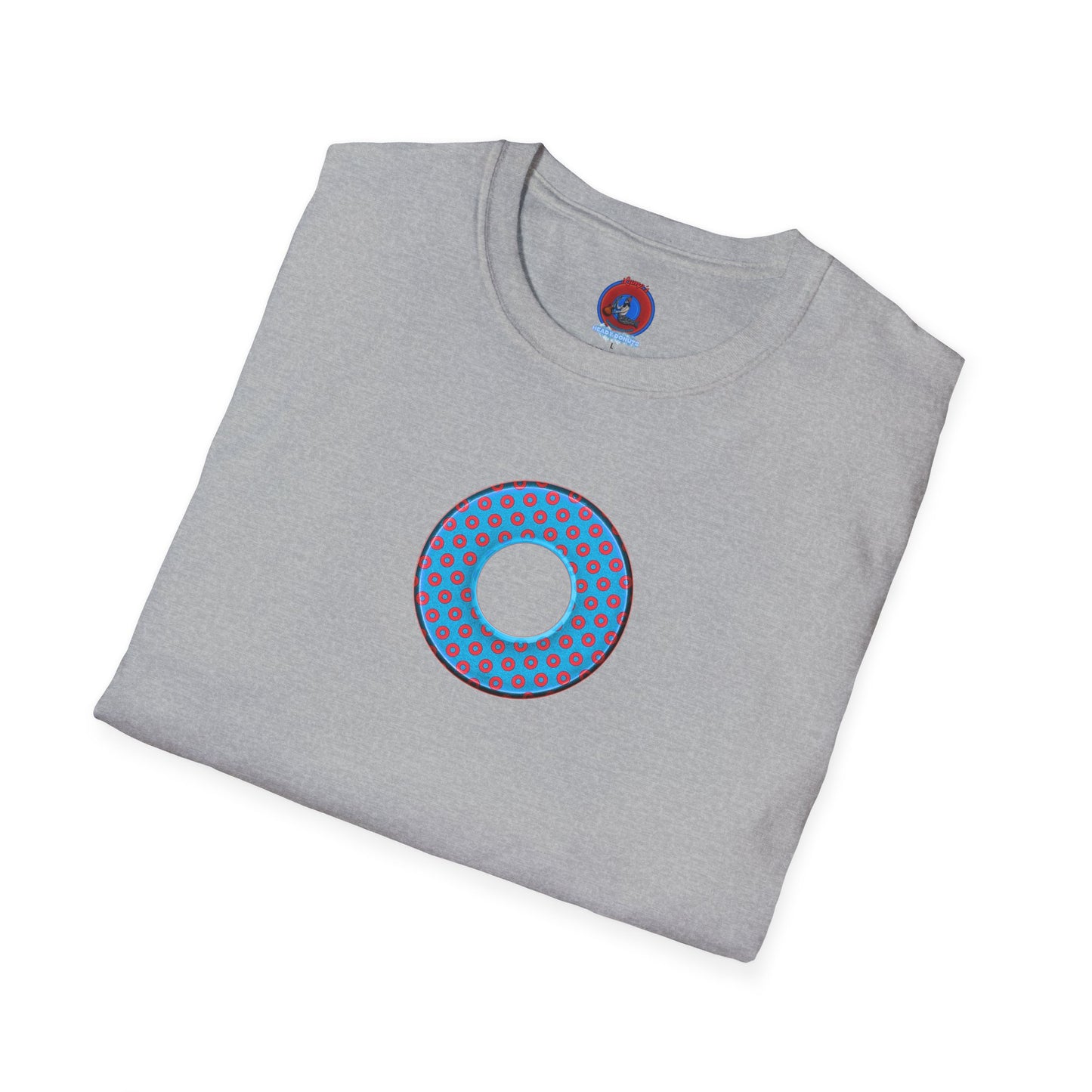 Plain Donuts/Unisex Soft-Style - "Plain Electric Paradoxical Donuts" - light blue/red donuts