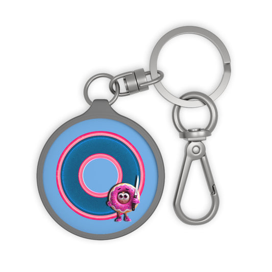 Lumpy Donut Keychain - "My Phriend the Donut" - series 1.0 - - variant 2 - blue/magenta donuts